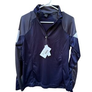 North End Sports Womens M 1/4 Zip Pullover Moisture Wicking Navy NWT Style 78214